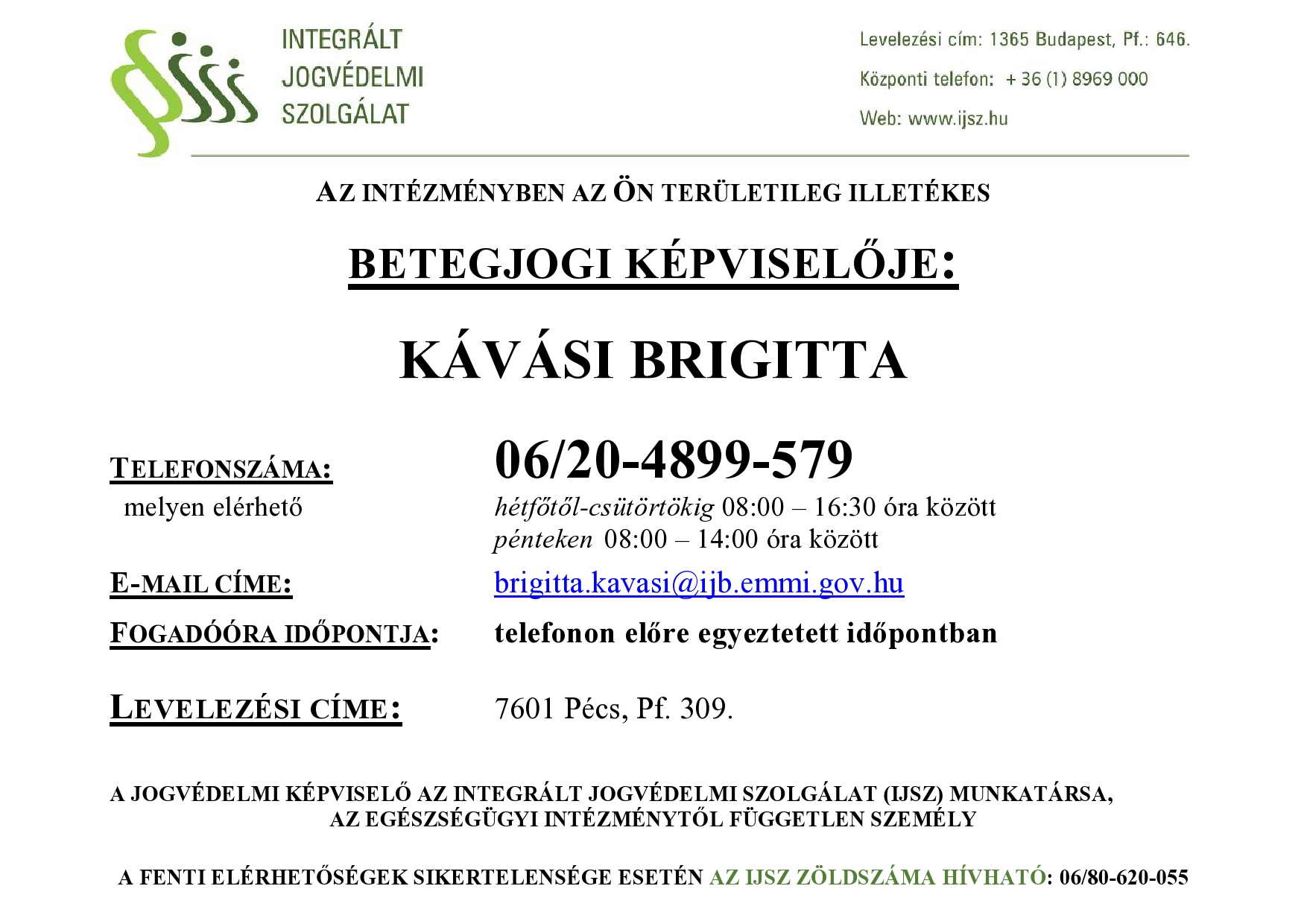 IJSZ betegjogi hirdetmeny